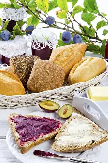 Homemade Plum Spread Prints: Breakfast with plum jam
