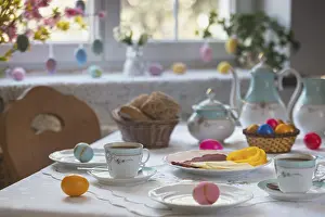 Easter Breakfast Table Prints: Breakfast table with Easter eggs