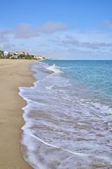 Spanish Coast Prints: Breaking waves on a sandy beach
