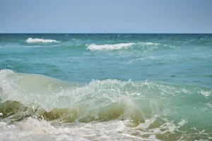 Spanish Coast Prints: Breaking waves on a sandy beach