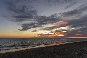 Deserted Beach Spain Prints: A breathtaking sunset on the beach