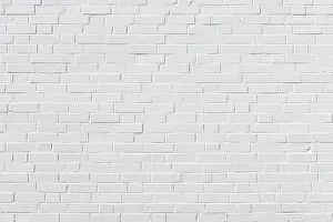 Deserted Building Prints: Brick-built wall of white painted bricks