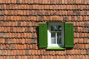 Deserted European Building Prints: Brick facade and window, Lenzen