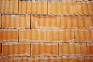 Brick Wall Background Prints: Brick wall of a building shell