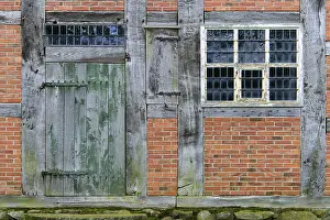 Oldenburger Munsterland Germany Prints: Brick wall with half-timbering