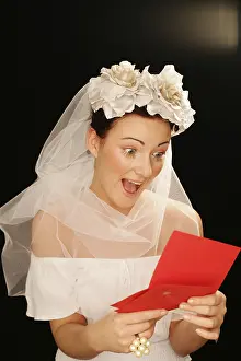 Caucasion Female Models Prints: Bride looking surprised