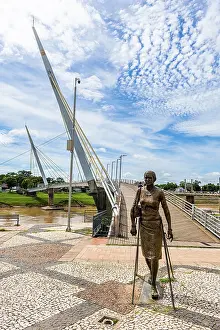South American Bridges Prints: Bridge spanning over the Acre river