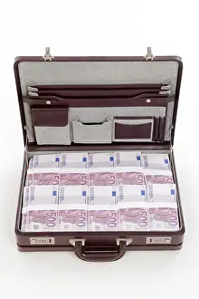 Briefcase Full Of Money Prints: Briefcase full of banknotes