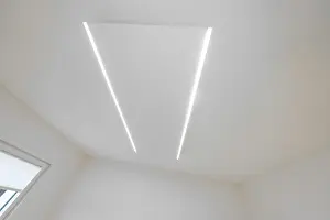 House Renovation Germany Prints: Bright ceiling with two parallel LED light strips