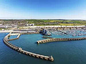 Prints of Brighton Marina from a drone, Brighton, East Sussex, England, United Kingdom Brighton And Hove Prints: Brighton Marina Print from a Drone, East Sussex, England