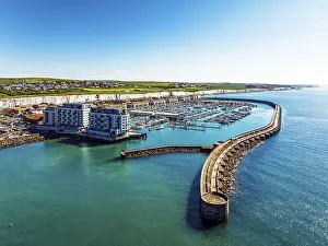 Prints of Brighton Marina from a drone, Brighton, East Sussex, England, United Kingdom Brighton And Hove Prints: Brighton Marina Print from a Drone, East Sussex, England