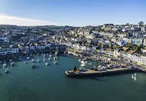 Devon Aerial Photography Prints: Brixham Harbour from a drone, Devon
