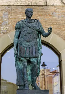Julius Caesar Bronze Statue Print, Rimini, Italy
