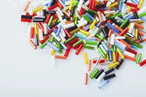 Handicraft Studio Shot Prints: The bugle beads close up as a background