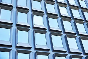 Architectural Style Europe Prints: Building facade with geometric pattern