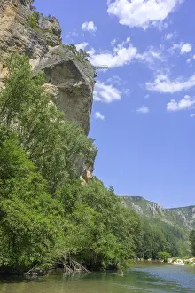 Prints of Bungee jumping platform over the river Tarn, Massegros Causses Gorges, Les Baumes Hautes, Departement Lozere, France Bungee jumping platform over the river Tarn, Massegros Causses Gorges Tarn Prints: Bungee Jumping Platform over River Tarn Print, France
