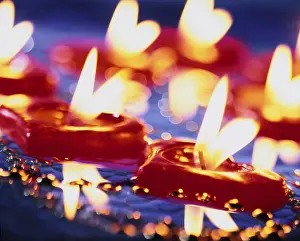 Red Candle Prints: Burning candles