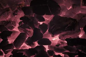 Close Up Fire Prints: Burning Coal Fire