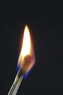 Flame Photography Prints: Burning match