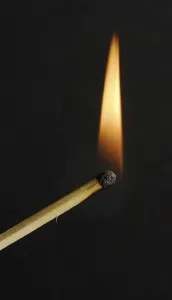 Burning Match Close Up Prints: Burning match