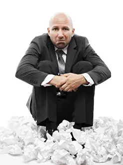 White Background Concept Prints: Business problems and failure at work concept