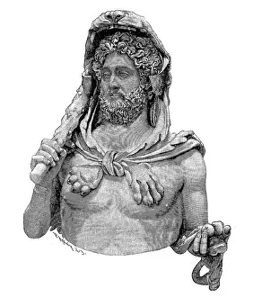 Monochromatic Head Shot Prints: Bust of Commodus as Hercules, August 31