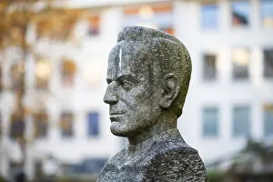 Prints of Bust of Peter Rosegger in the castle courtyard, Graz, Styria, Austria Castle Prints: Bust of Peter Rosegger Print, Graz Castle Courtyard, Austria