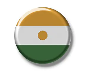Niger Prints: Button Badge, Flag of Niger Print