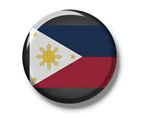 Isolated State Flag Image Prints: Button badge, flag of the Philippines