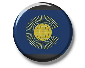 National Flag Cutout Prints: Button, flag of Commonwealth