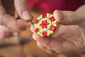 Handicraft Tool Prints: Button maker stitching and wrapping green