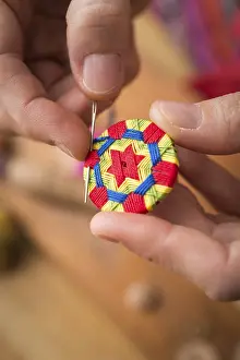 Handicraft Tool Prints: Button maker stitching and wrapping green