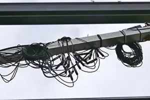 Empty German Streets Prints: Cable clutter, April, Germany