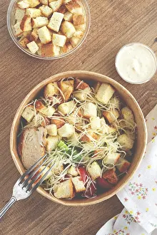 Caesar Salad Prints: Caesar salad in a paper container