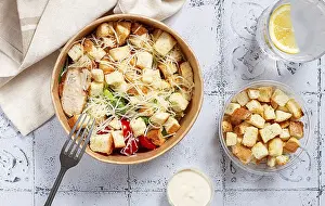 Caesar Salad Prints: Caesar salad in a paper container