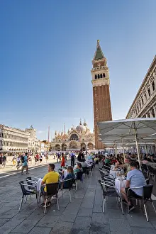 Travel Photography In Italy Prints: Cafe at St. Mark's Square