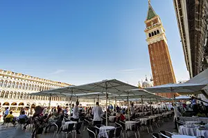 St Marks Square Prints: Cafe at St. Mark's Square