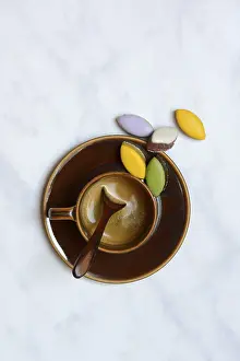 Coffee And Dessert Pairing Prints: Calisson d'Aix and cup of coffee