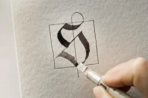 Handmade Lettering Prints: Calligraphy studio, hand writes with automatic pen