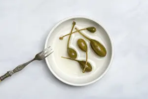 Spicy Food Ingredients Prints: Caper apples in shell, caper, caper fruit