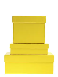Piled Gift Boxes Prints: Cardboard boxes, gift boxes