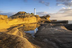 Lighthouse On The Rock Prints: Castlepoint lighthouse on a rock