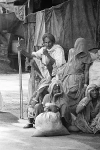 Pilgrims Resting in Badrinath, Joshimath Print 1978