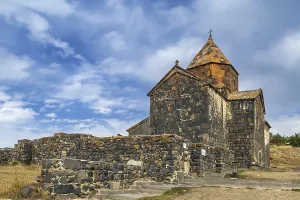 Lake Sevan Armenia Prints: Sevanavank is a monastic complex located on a peninsula at the northwestern shore of Lake Sevan