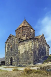Lake Sevan Armenia Prints: Sevanavank is a monastic complex located on a peninsula at the northwestern shore of Lake Sevan