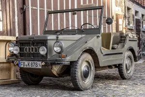 Deserted Road Germany Prints: Oldtimer DKW Munga 4 of the Auto Union