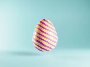 Easter Egg Pattern Prints: Colourful Easter egg with lines pattern