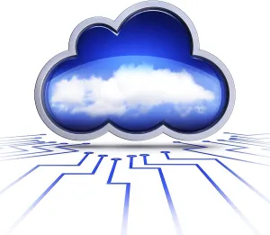 Computer Graphics Technology Prints: Rendering of a cloud computing concept
