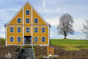 Images Dated 21st March 2024: Catholic Rectory Yellow Facade Print, Waltenhofen Germany