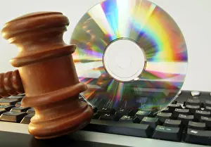 Digital Data Storage Device Prints: Cd rome on computer keyboard